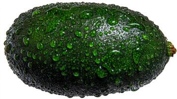 Closeup of a Juicy Green Lime with Water Droplets on White Background photo