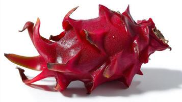 a Juicy Red Dragon Fruit Slice on White Background photo