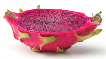 Juicy Red Dragon Fruit Slice on White Background photo