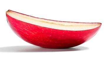 Closeup of a Red Apple Slice on White Background photo