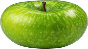 Closeup of a Single Green Honeycrisp Apple on White Background photo