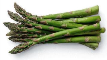 Crisp Green Asparagus Spears on White Background photo