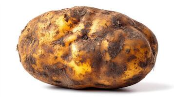 Fresh Brown Potato Isolated on White Background photo