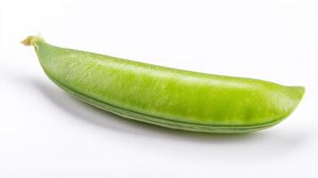 Fresh Green Pea Pod Isolated on White Background photo