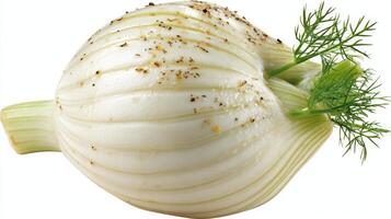 Fresh White Fennel Bulb Isolated on White Background photo