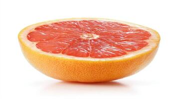 A Juicy Pink Grapefruit Half Isolated on White Background photo