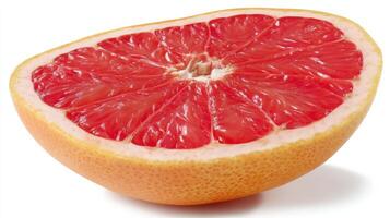 A Juicy Pink Pomelo Half Isolated on White Background photo