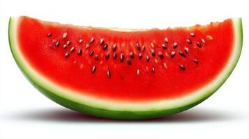 A Juicy Red Watermelon Slice Isolated on White Background photo