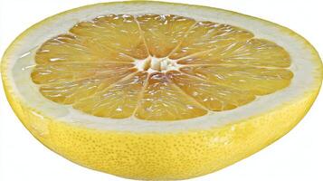 A Juicy Yellow Grapefruit Half Isolated on White Background photo