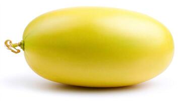 A Pale Yellow Honeydew Melon Isolated on White Background photo