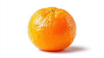 a Plump Ripe Orange Tangerine Isolated on White Background photo