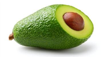 Green Avocado Halved on White Background photo