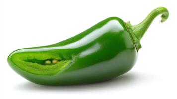 Green Jalapeno Pepper Isolated on White Background photo