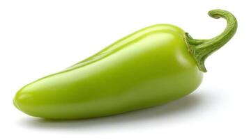Big Green Jalapeno Pepper Isolated on White Background photo