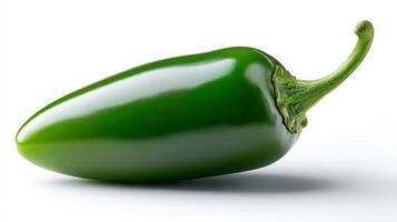 a Green Jalapeno Pepper on White Background photo