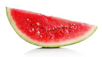 Juicy Watermelon Slice Isolated on White Background photo