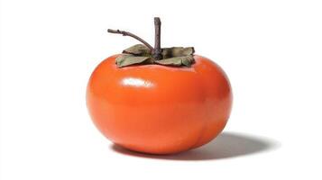 Ripe Orange Persimmon Isolated on White Background photo