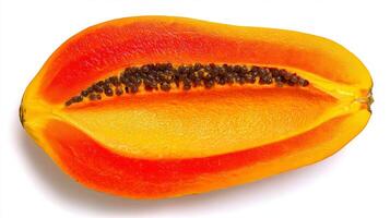 Orange Papaya Slice Isolated on White Background photo