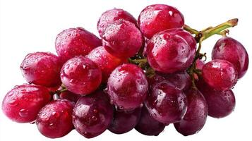 Ripe Red Grape Cluster Isolated on White Background photo