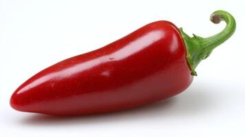 1 Red Jalapeno Pepper Isolated on White Background photo