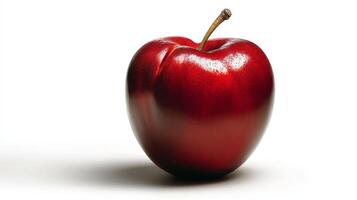 Ripe Red Nectarine on White Background photo