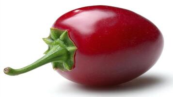 Red Jalapeno Pepper Isolated on White Background photo