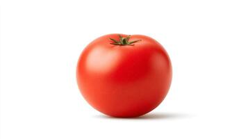 Ripe Red Roma Tomato on White Background photo