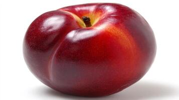 Red Nectarine Isolated on White Background photo