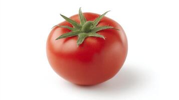 1 Red Roma Tomato Isolated on White Background photo