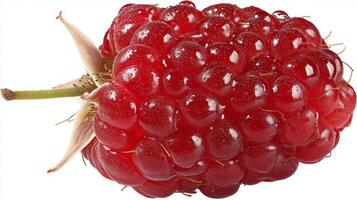 Single Red Raspberry Isolated on White Background photo