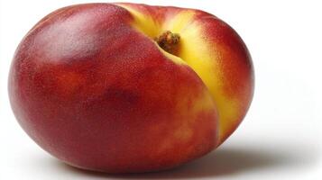1 Red Nectarine Isolated on White Background photo