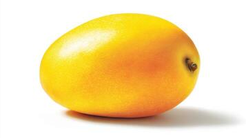 Ripe Yellow Mango on White Background photo