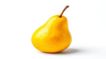 A Yellow Pear Isolated on White Background photo