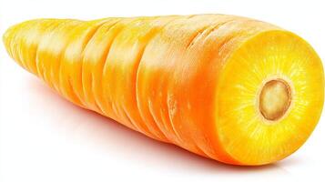 Sliced Orange Carrot on White Background photo