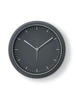 Dark Gray Minimalist Wall Clock on White Background photo