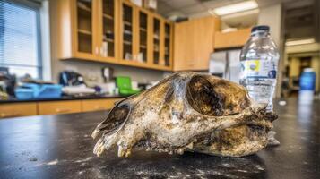 Animal Skull on Laboratory Countertop photo