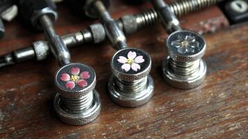 Delicate Pressed Flowers on Metallic Flower Pressing Tools photo