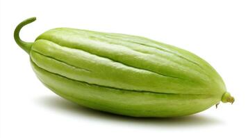 Ripe Green Bitter Gourd Isolated on White Background photo