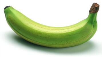 Plump Green Plantain on White Background photo
