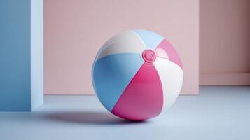 Pastel Beach Ball on Minimalist Background photo
