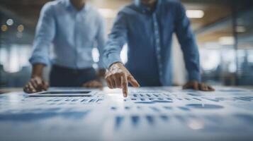 Businesspeople Analyzing Data Charts During Collaborative Meeting photo