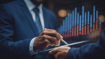 2 Business Professionals Reviewing Financial Data photo