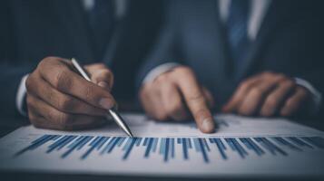 two Business man Professionals Reviewing Financial Data photo