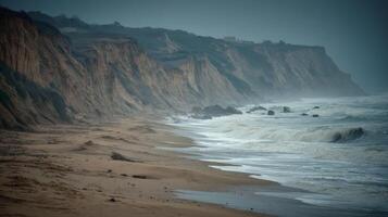 Coastal Landscape in Soft Rain photo