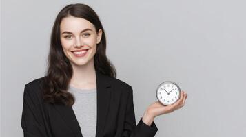 Professional Person Holding a Clock photo