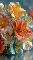 Bright and colorful bouquet of alstroemeria flowers beautifully arranged for a festive occasion photo