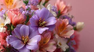 Colorful floral arrangement featuring vibrant blooms for decoration and celebration photo