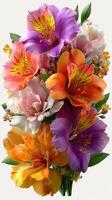 Vibrant bouquet of mixed flowers showcasing colorful blooms in a bright and cheerful arrangement photo