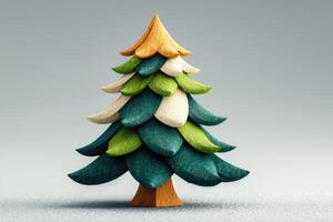 Decorative wooden tree crafted from multi-colored leaves, showcasing a minimalistic design for seasonal decor in a modern setting photo