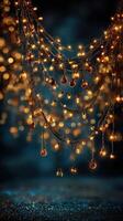 Twinkling fairy lights create a magical ambiance at an evening celebration photo